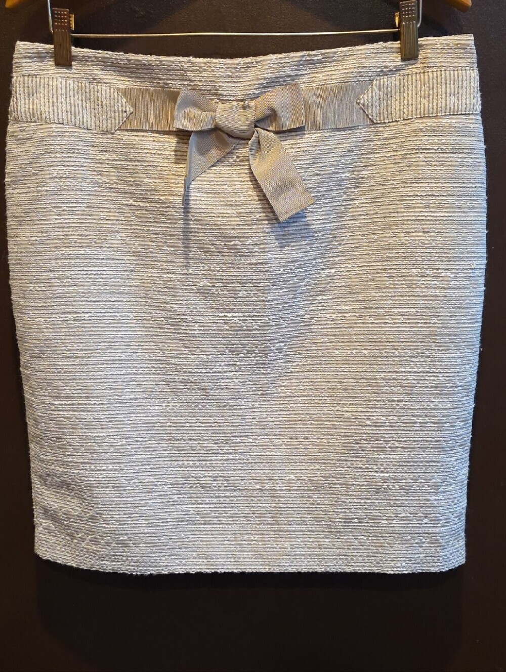 575. LOFT Textured Striped Skirt with Grosgrain Bow - Pristine Size 12